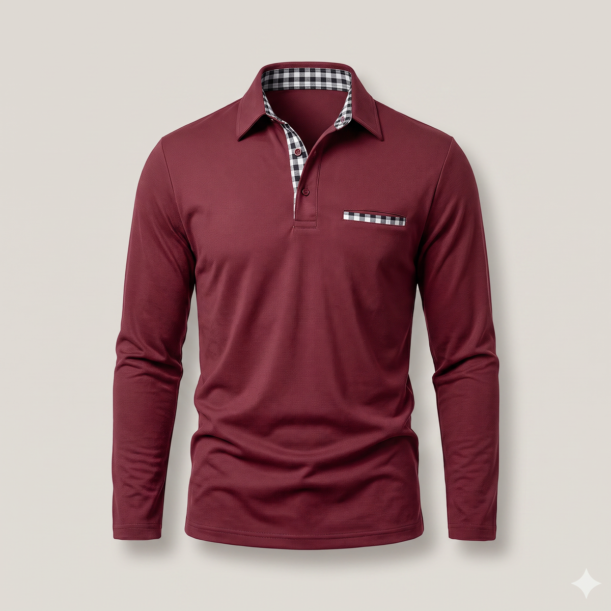 Calverton Long-Sleeve Polo - Bordeaux