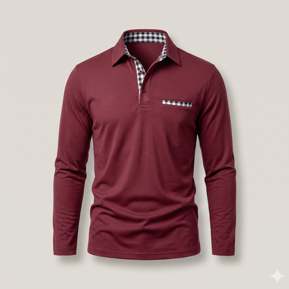 Calverton Long-Sleeve Polo - Bordeaux