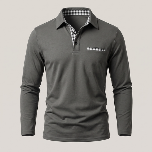 Calverton Long-Sleeve Polo - Grey