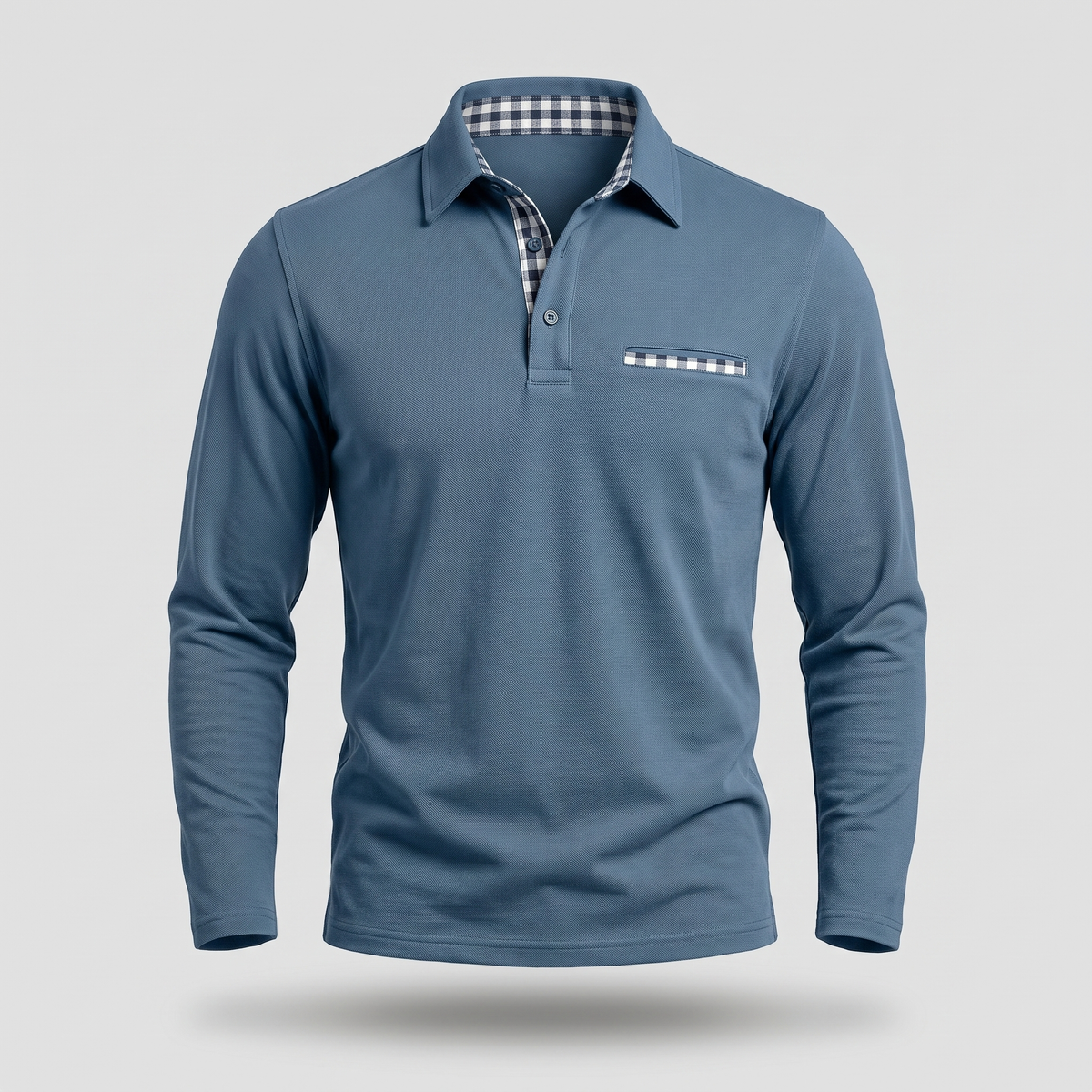 Calverton Long-Sleeve Polo - Sky Blue