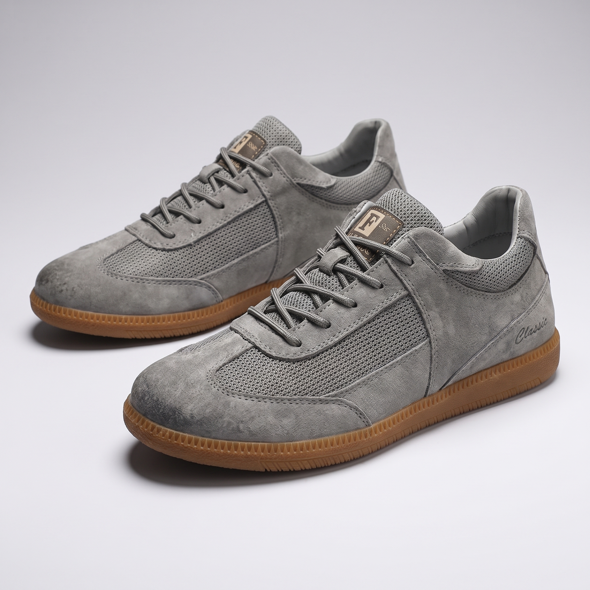 Calvino Leather-Look Sneaker - Grey