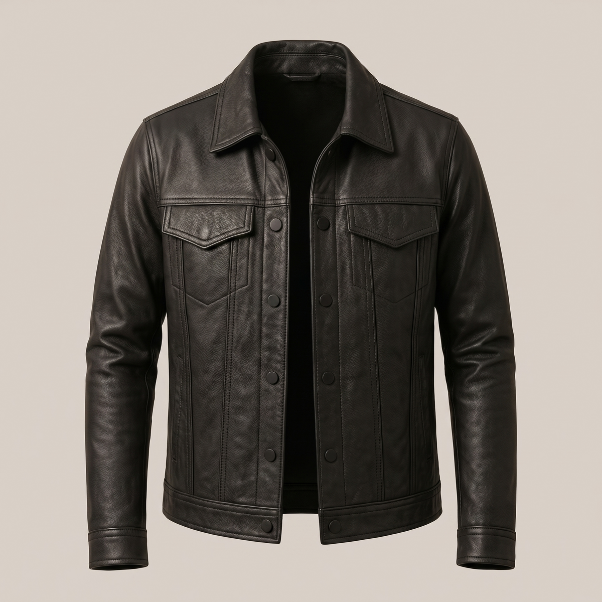 Camden Leather-Look Jacket - Grey