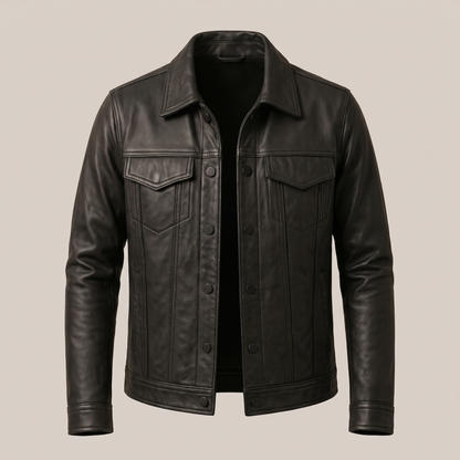 Camden Leather-Look Jacket - Grey