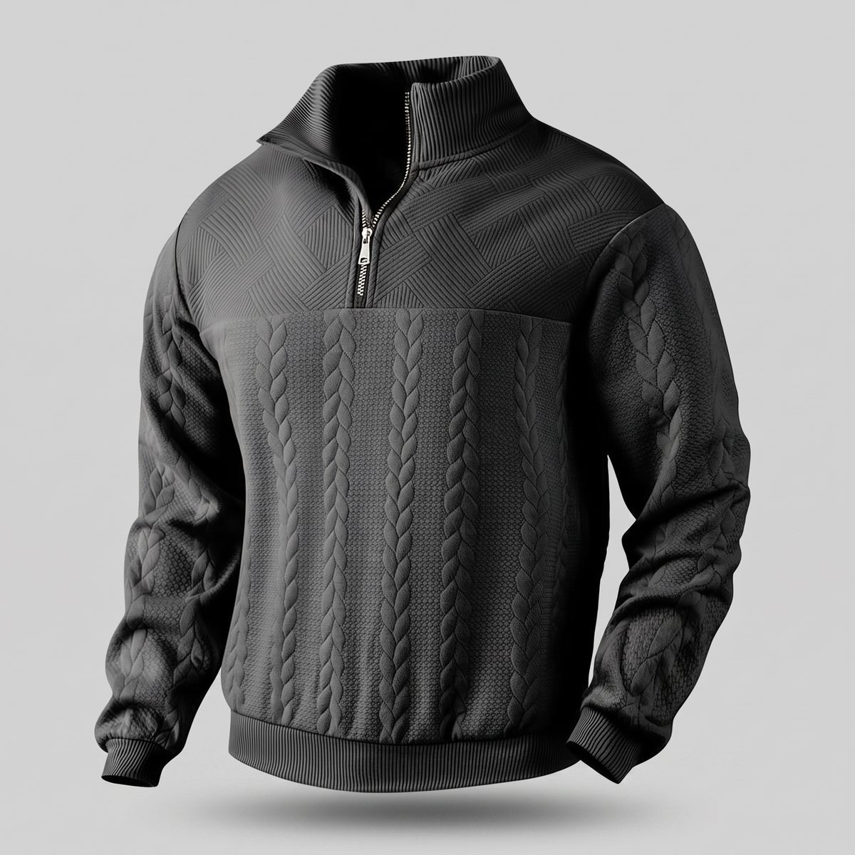Camden Premium Quarter Zip Sweatshirt - Black
