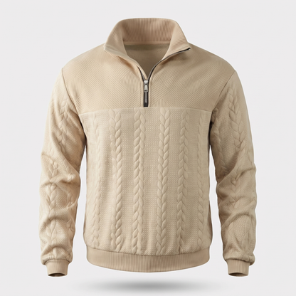 Camden Premium Quarter Zip Sweatshirt - Brown