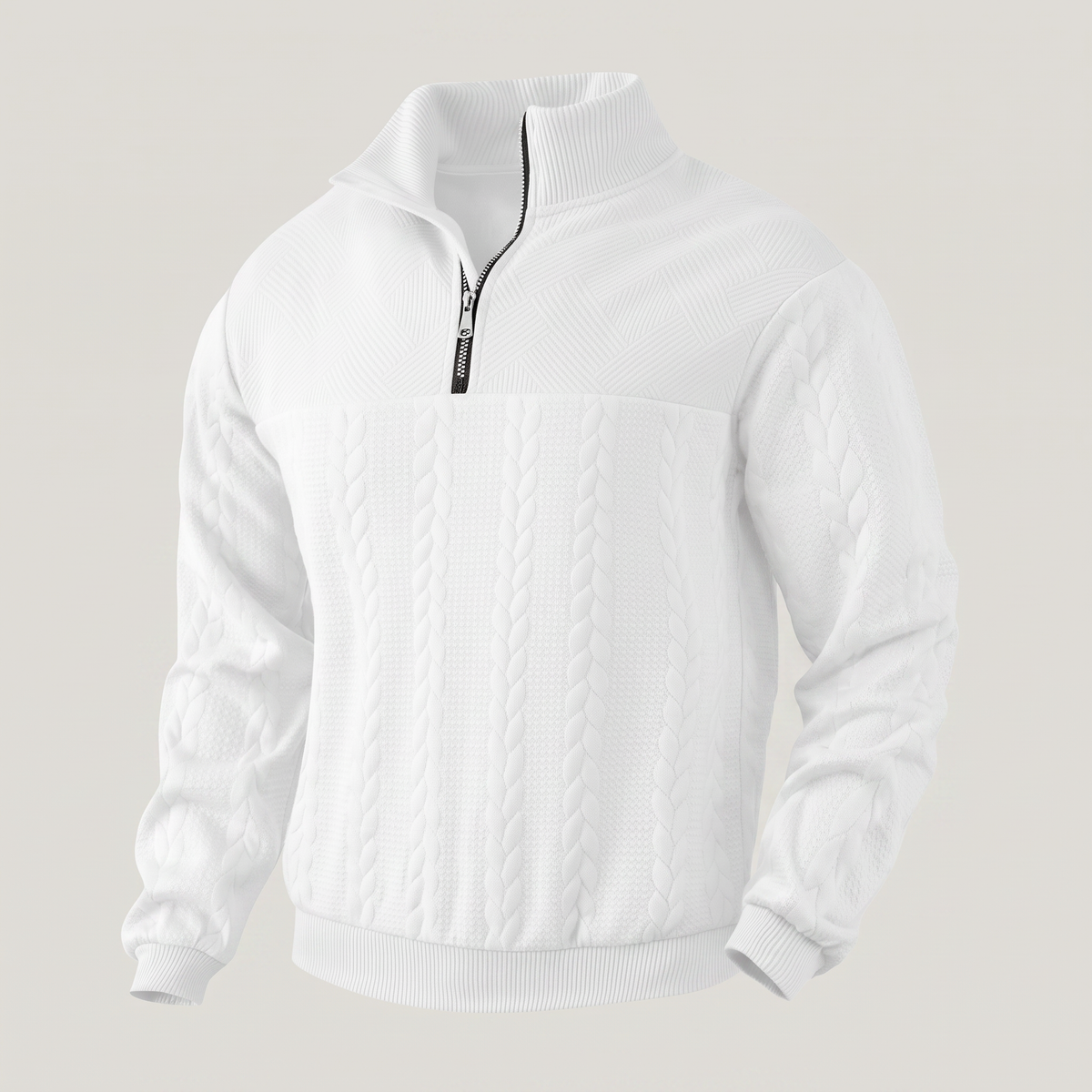 Camden Premium Quarter Zip Sweatshirt - White
