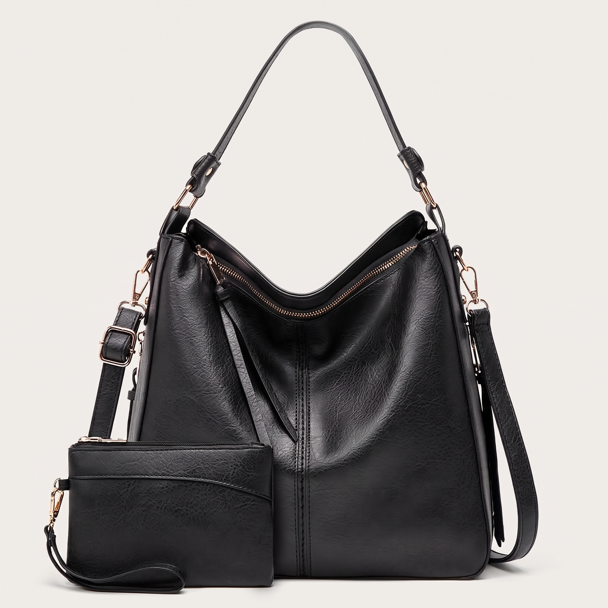 Camellia Leather-Look Hobo Bag