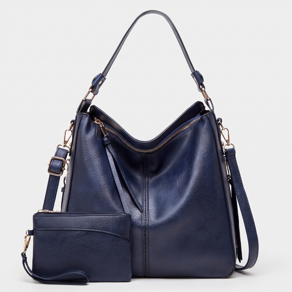 Camellia Leather-Look Hobo Bag