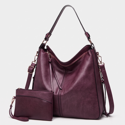 Camellia Leather-Look Hobo Bag