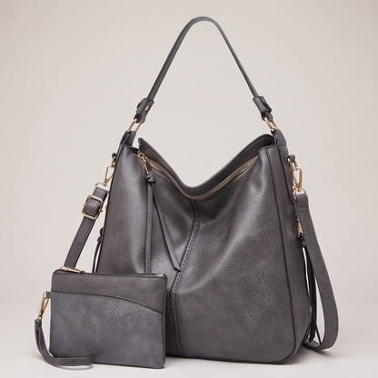 Camellia Leather-Look Hobo Bag