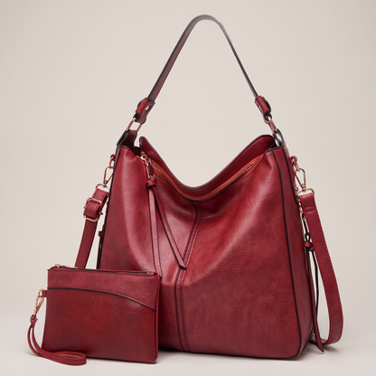 Camellia Leather-Look Hobo Bag