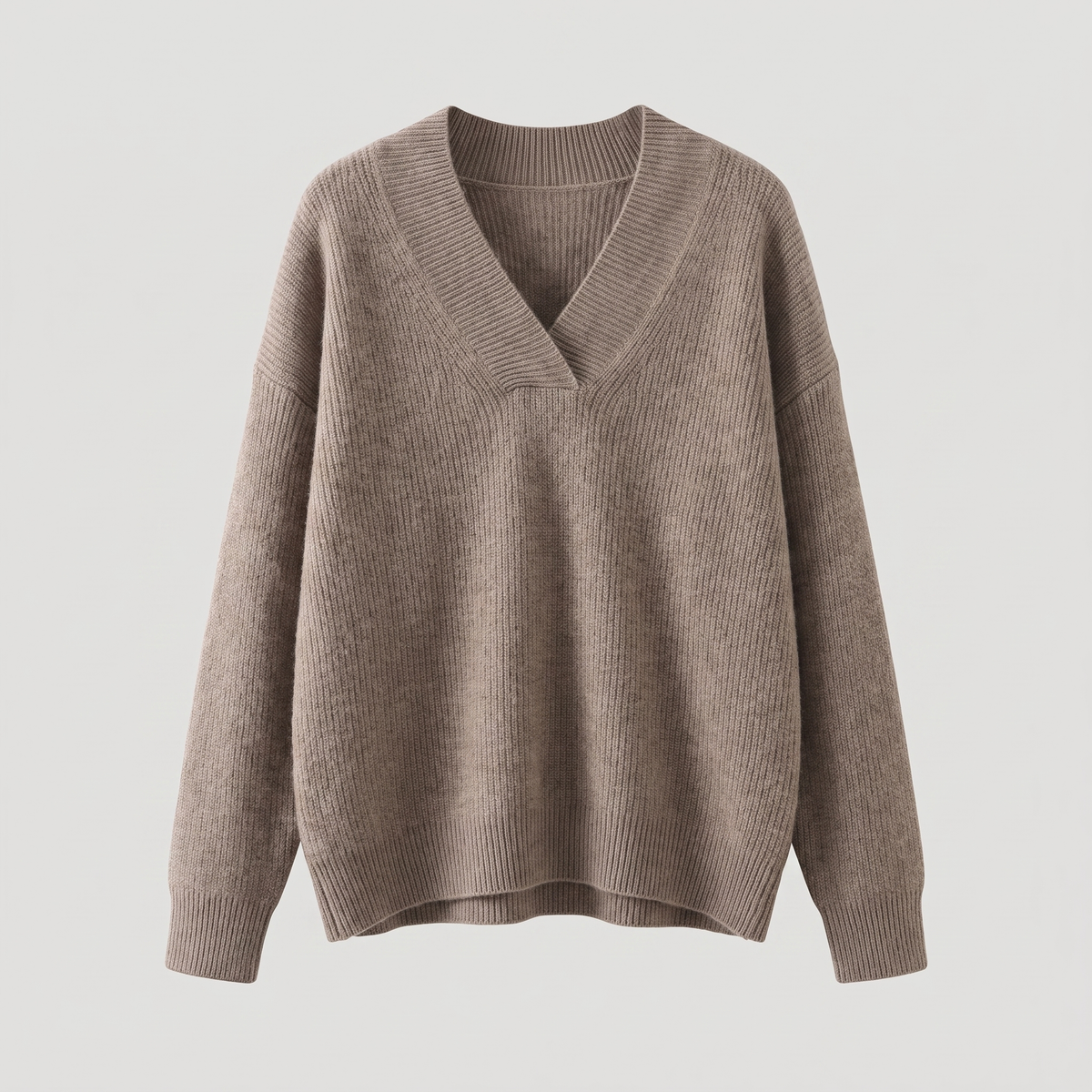 Camille Cozy V-Neck Knit - Khaki