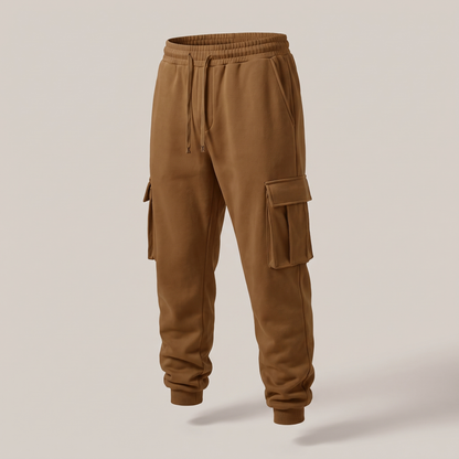 Cargo Pocket Jogger Trousers - Brown