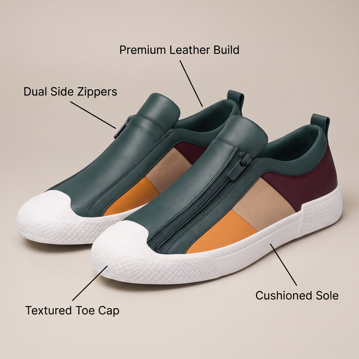 Carradon Leather-Look Sneakers