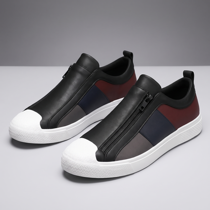 Carradon Leather-Look Sneakers - Black White