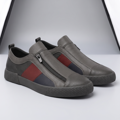 Carradon Leather-Look Sneakers - Dark Grey