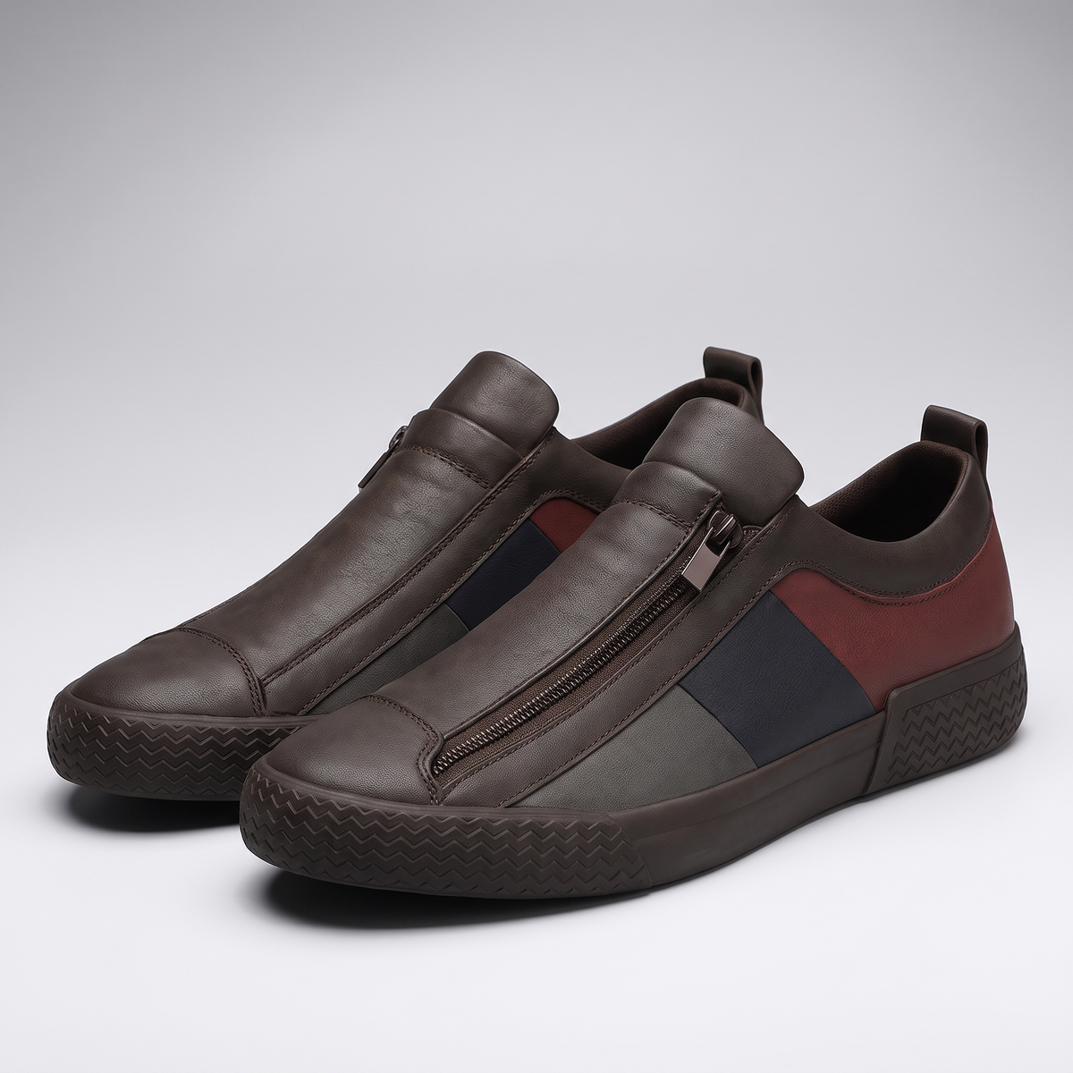Carradon Leather-Look Sneakers - Espresso Brown
