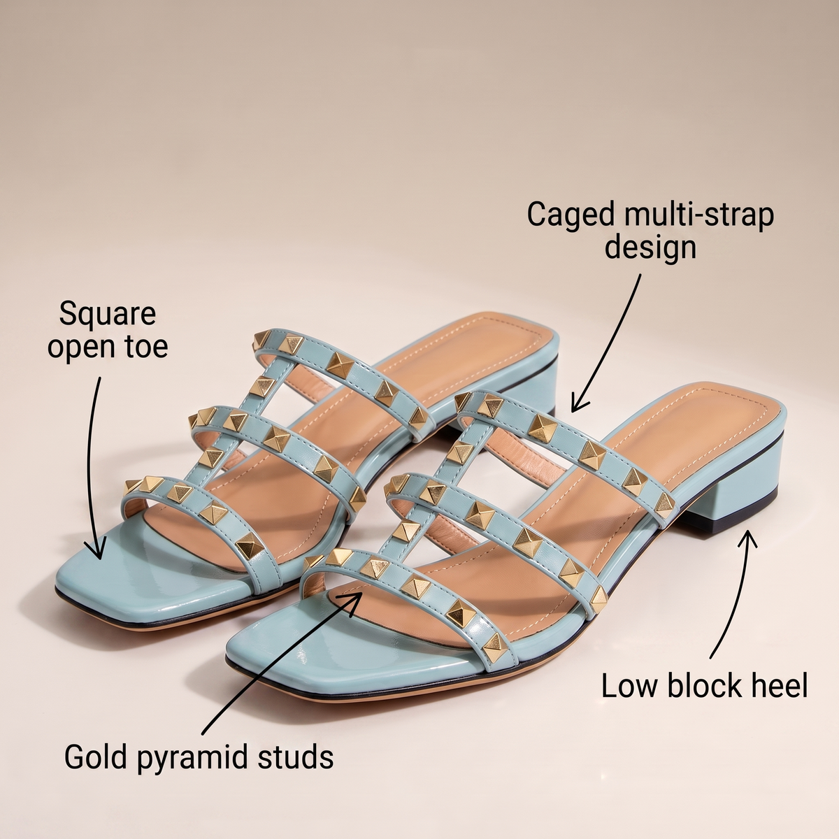 Carter Modern Studded Sandals