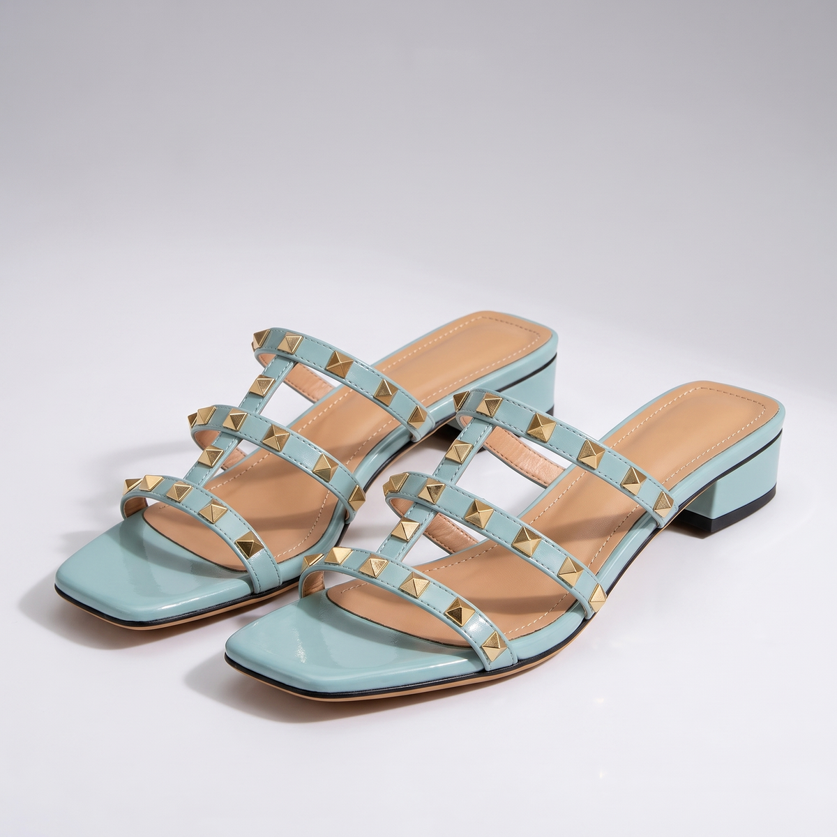 Carter Modern Studded Sandals - Blue