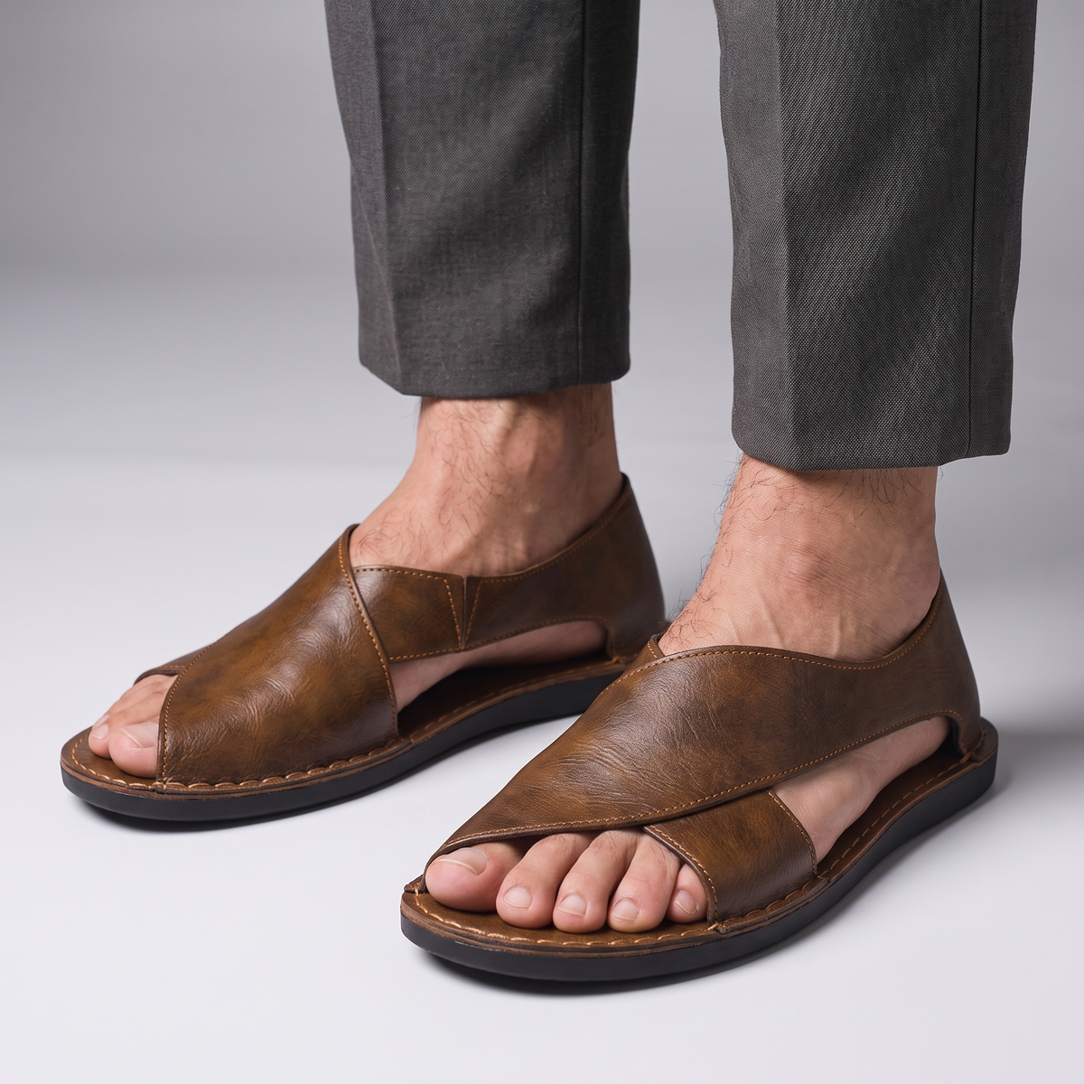 Cascade Leather-Look Sandals