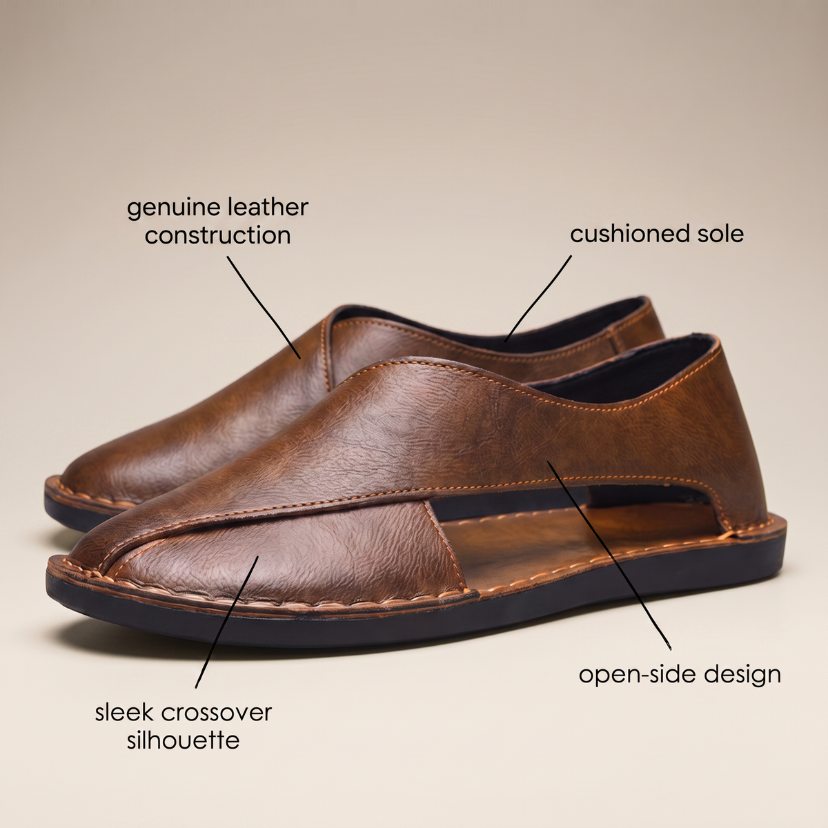 Cascade Leather-Look Sandals