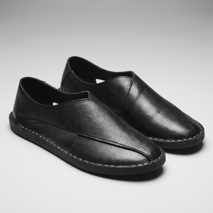 Cascade Leather-Look Sandals - Black