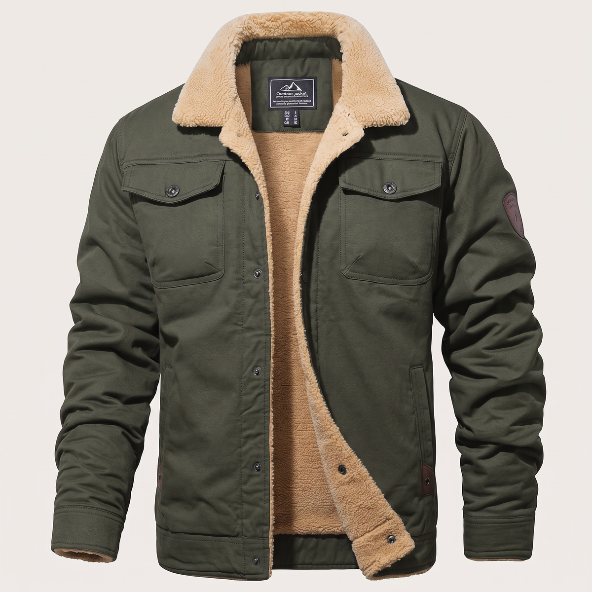 Casey Fleece Bomber Jacket - Army Green