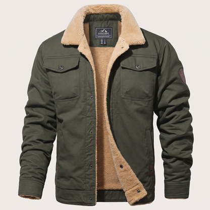Casey Fleece Bomber Jacket - Army Green