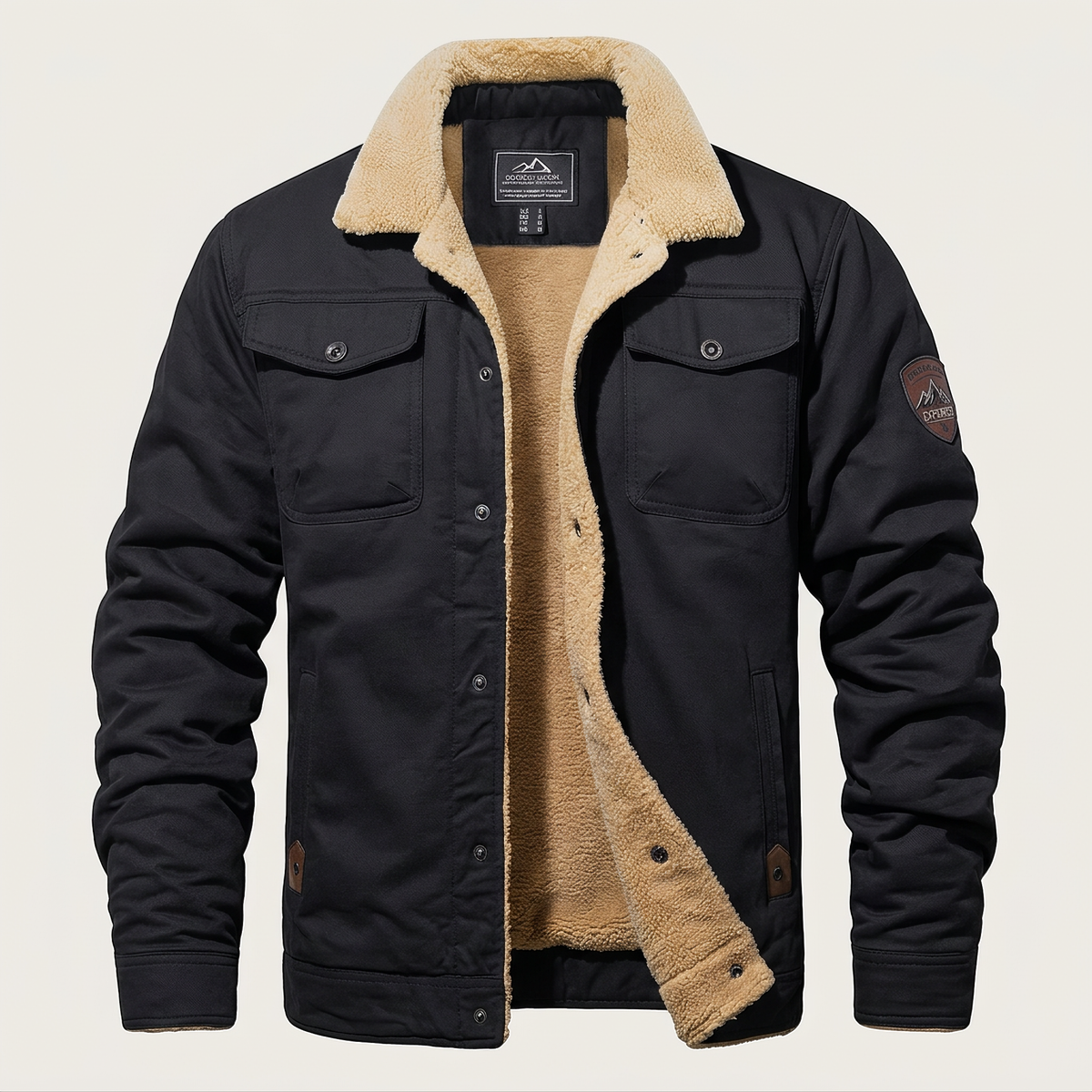 Casey Fleece Bomber Jacket - Black