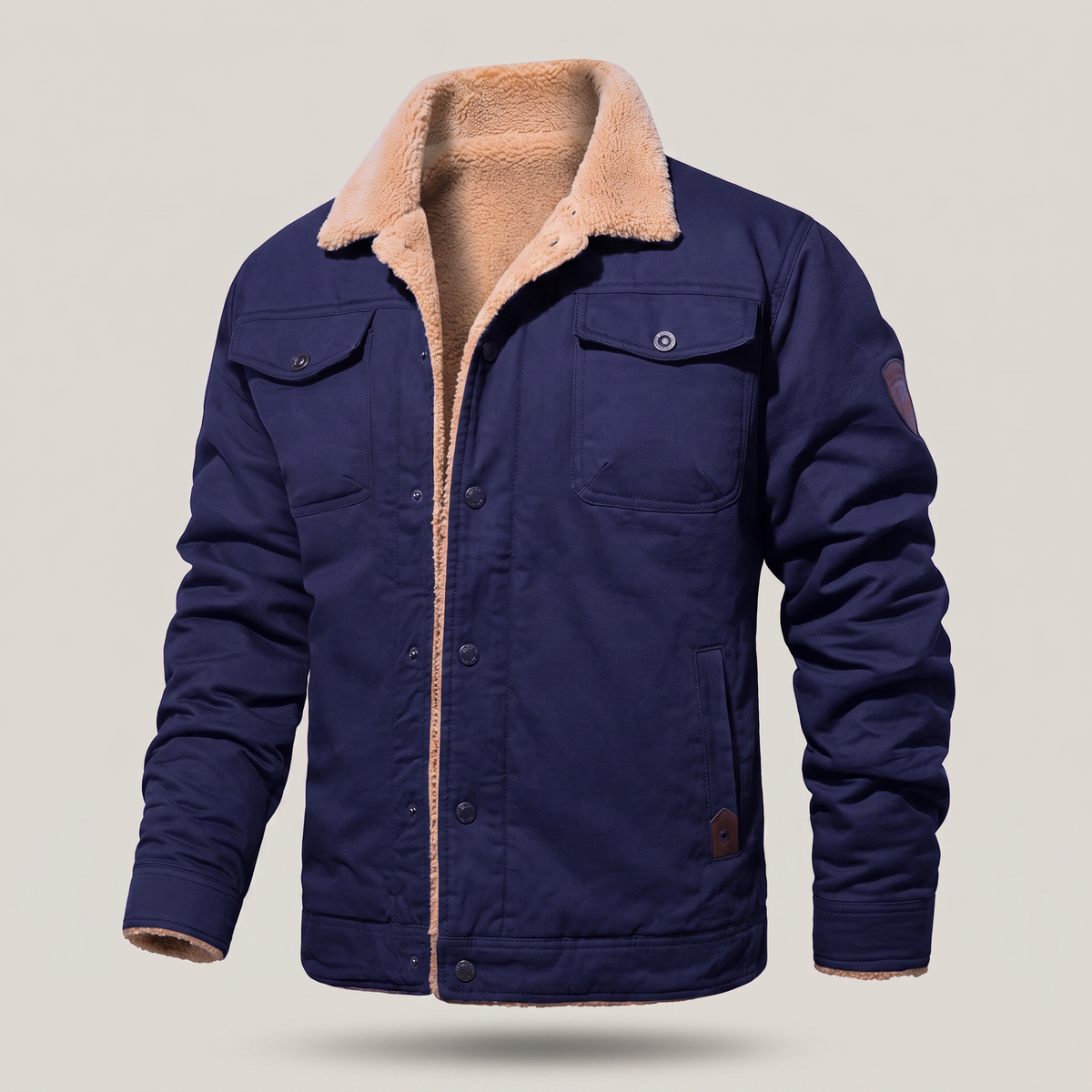 Casey Fleece Bomber Jacket - Blue
