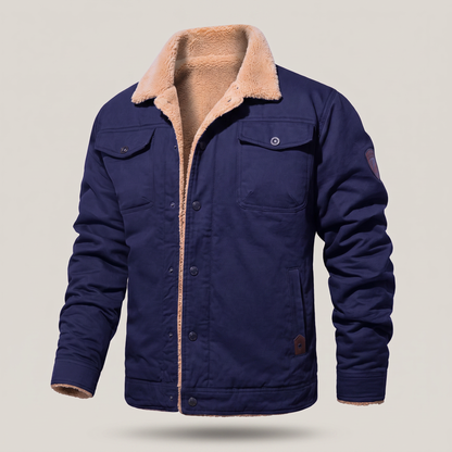 Casey Fleece Bomber Jacket - Blue