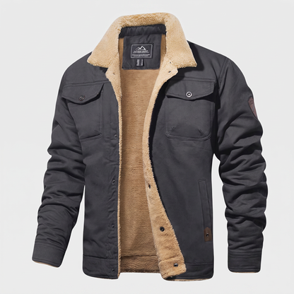 Casey Fleece Bomber Jacket - Dark Gray