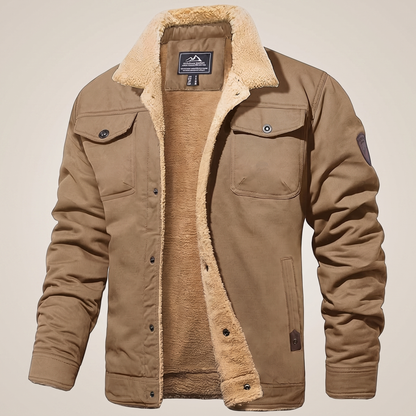 Casey Fleece Bomber Jacket - Khaki