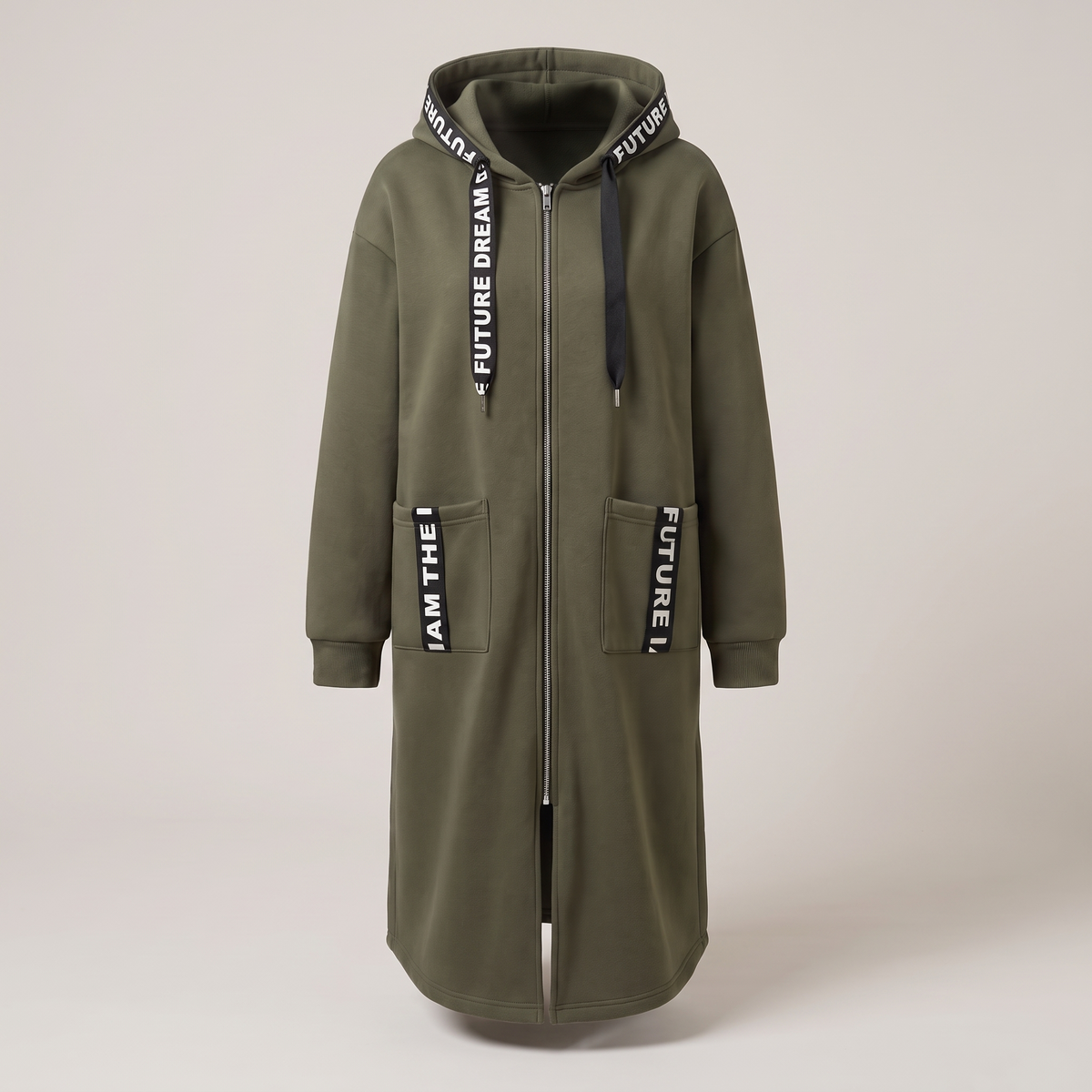 Casual Luxe Hooded Sweatshirt Coat - Green
