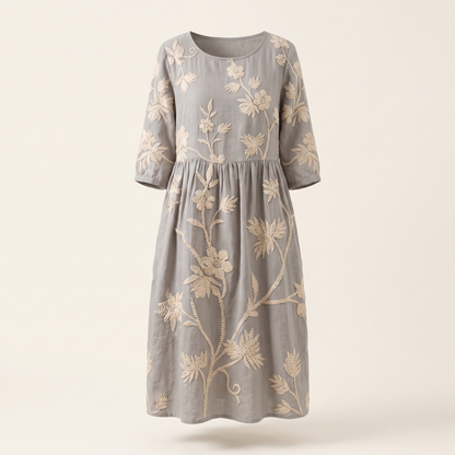 Casual Vintage Dress - Grey