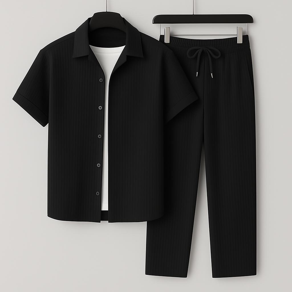 Cavari Relax Linen Set - Black