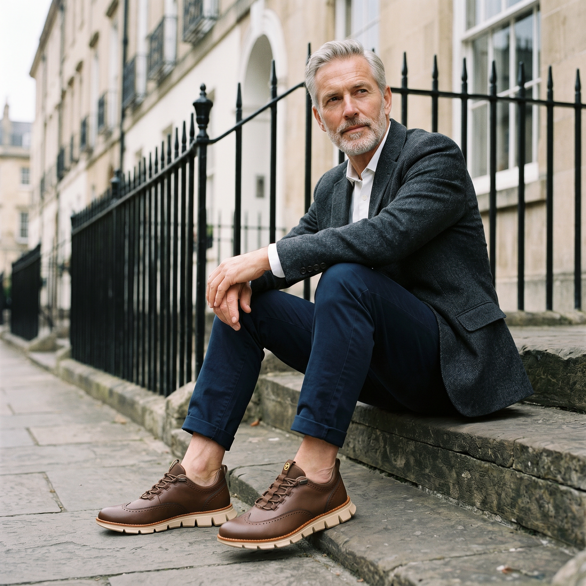 Cavendish Wingtip Leather-Look Trainers