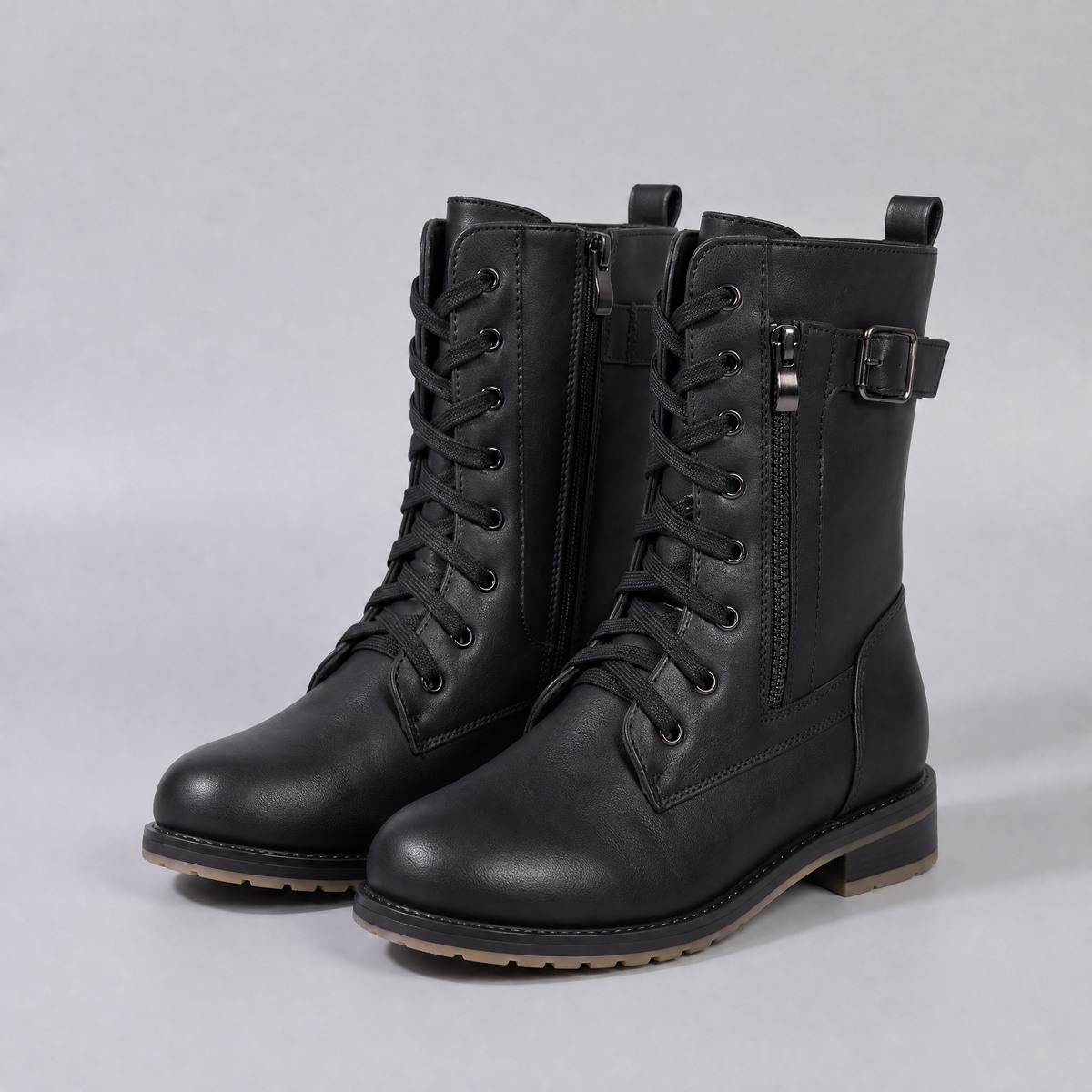 Cecily Elegant Mid-Calf Boots - Black