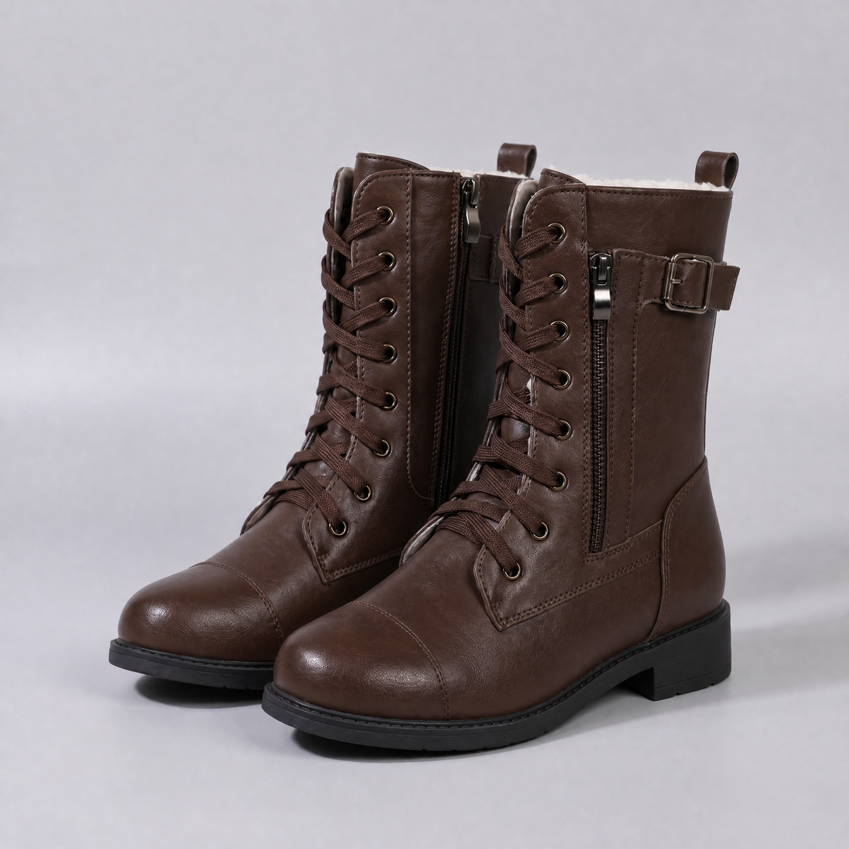 Cecily Elegant Mid-Calf Boots - Dark Brown