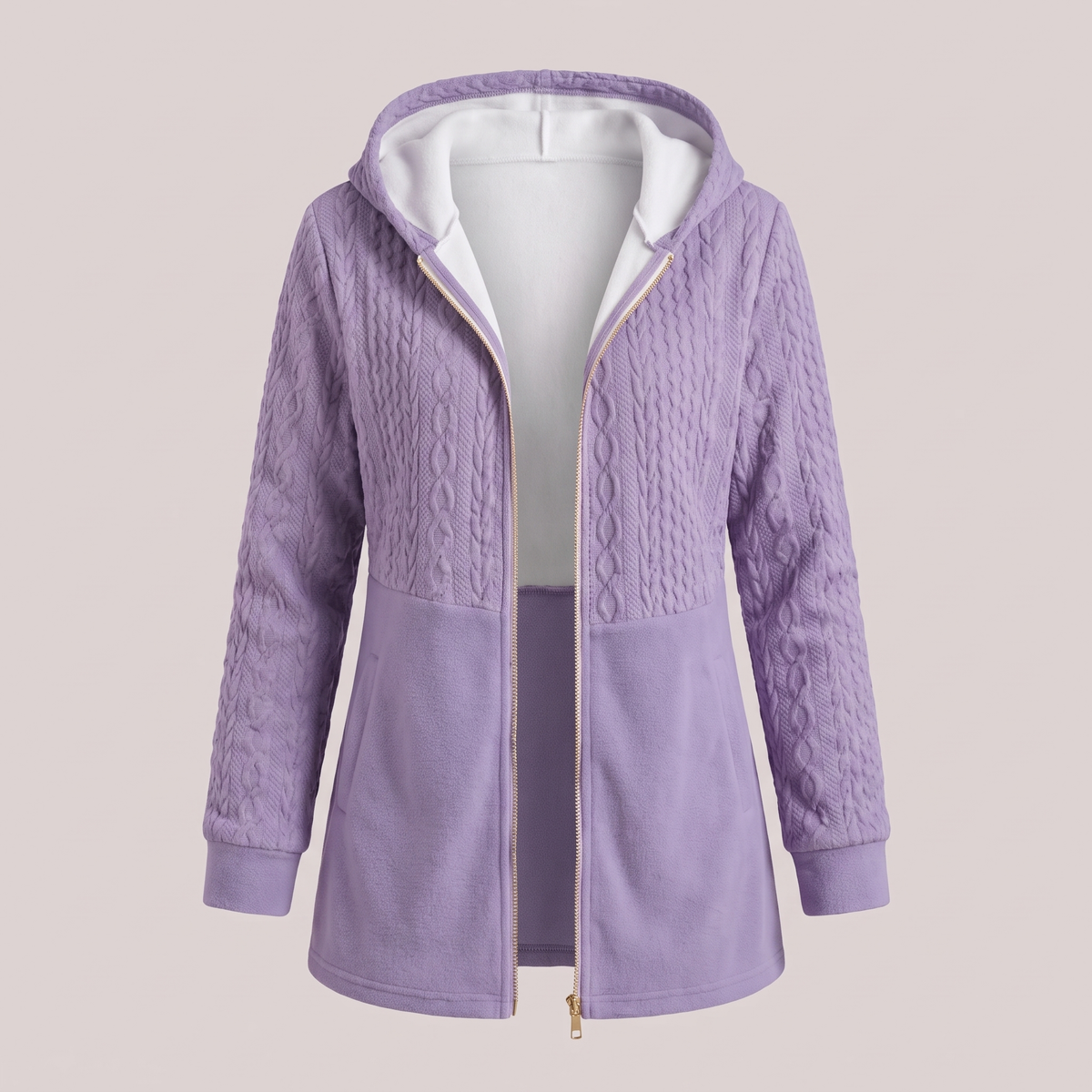 Cecily Longline Knit Cardigan - Purple