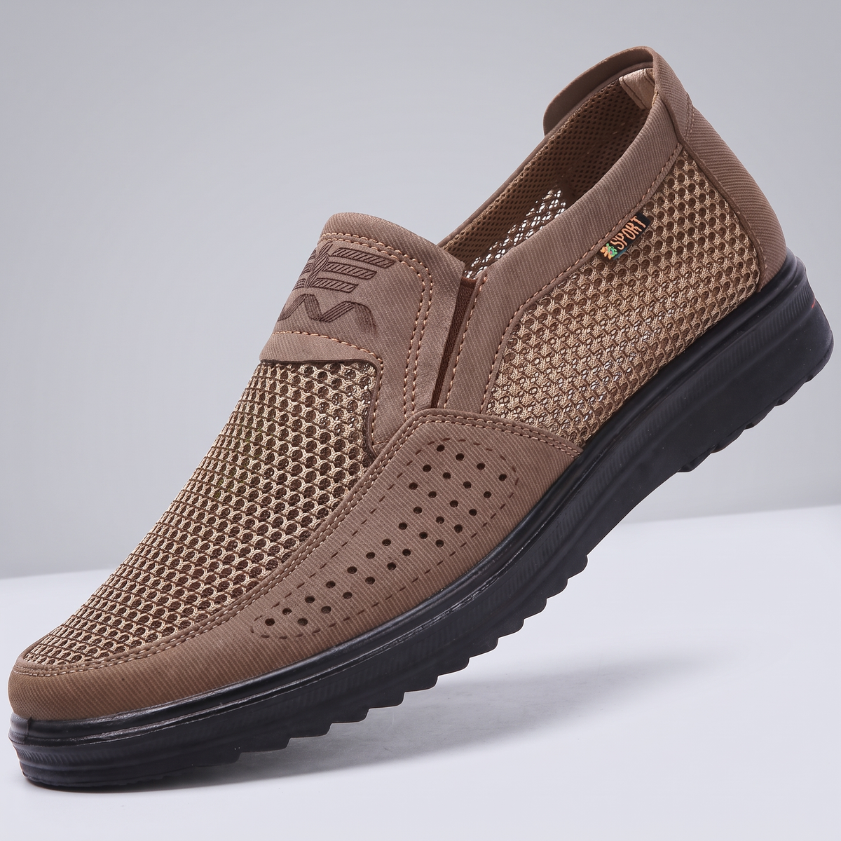 Cedric Air-Mesh Loafers - Brown