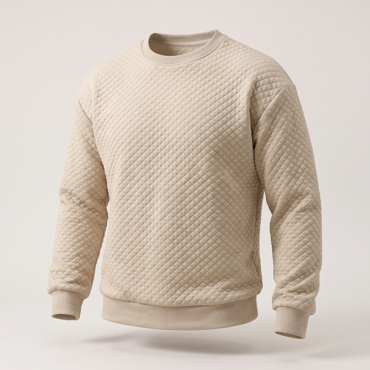 Cedric Modern Square-Neck Jumper - Beige