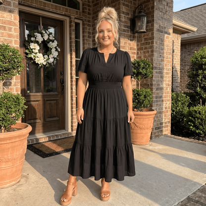 Celeste Relaxed Maxi Dress - Black