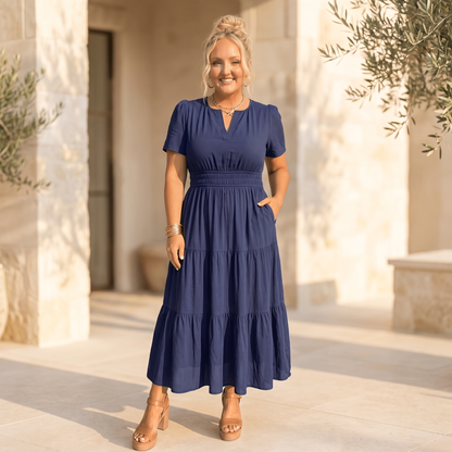 Celeste Relaxed Maxi Dress - Dark Blue