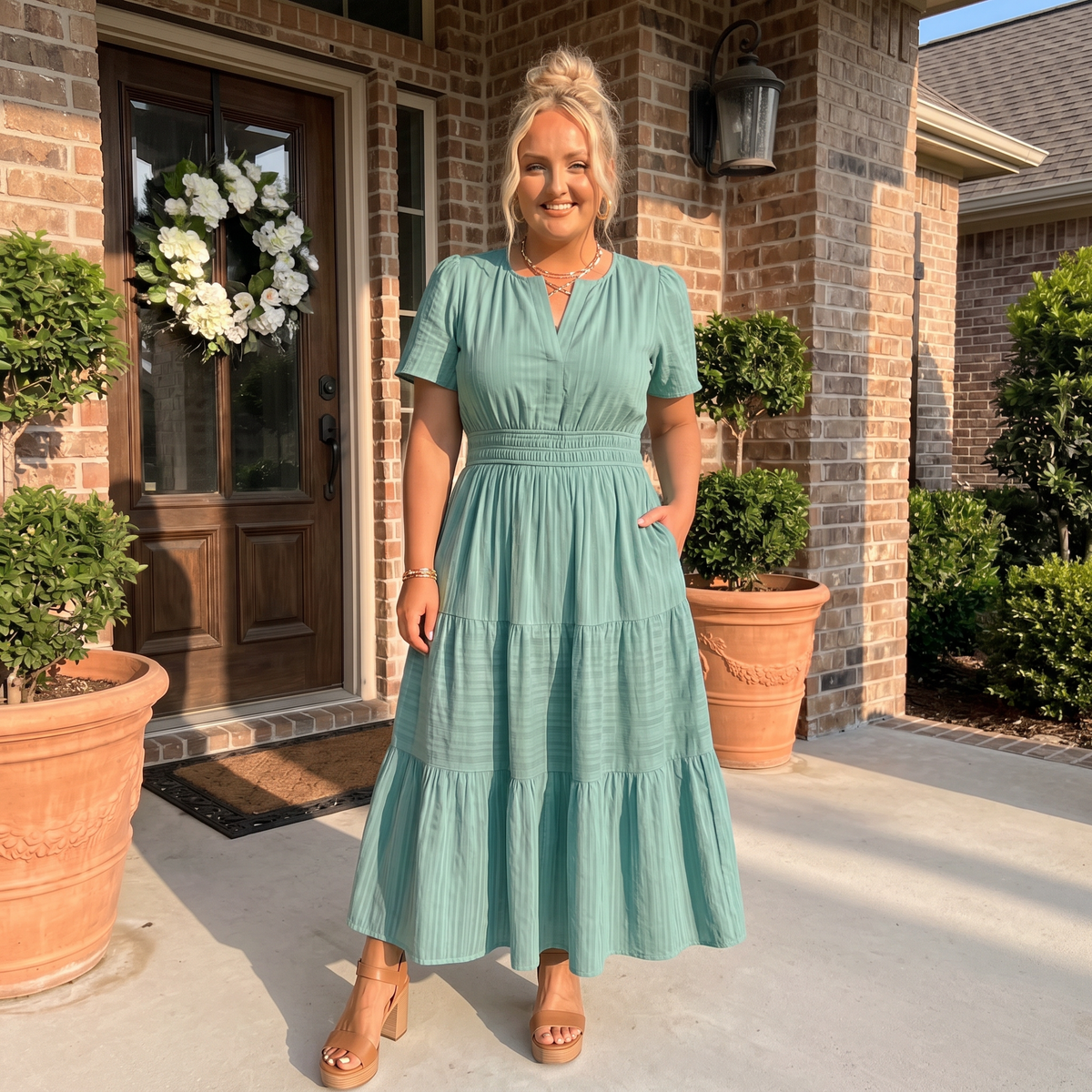Celeste Relaxed Maxi Dress - Green