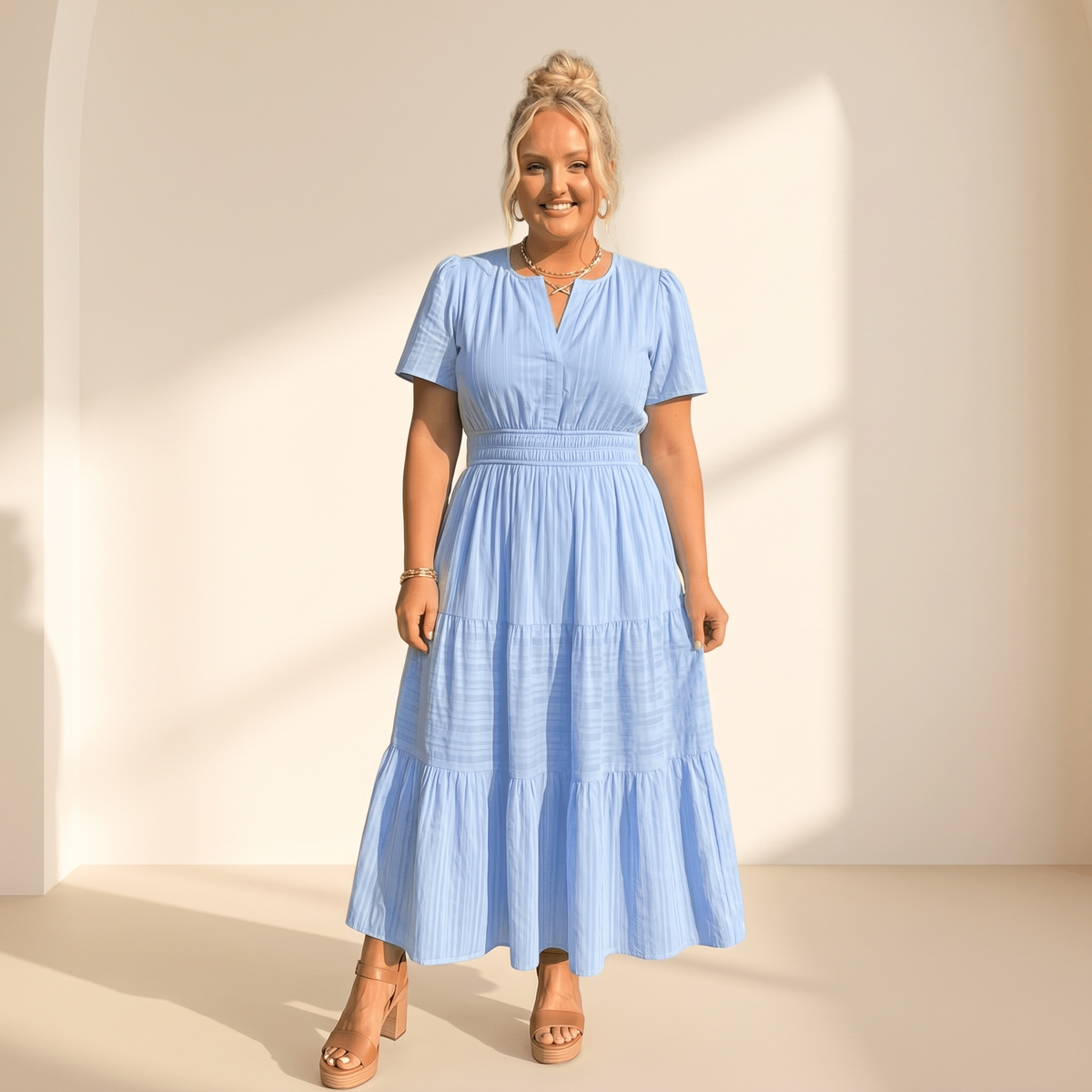 Celeste Relaxed Maxi Dress - Light Blue