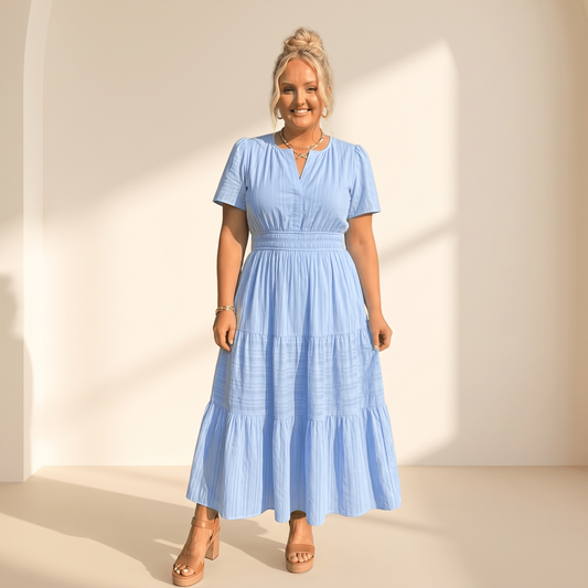 Celeste Relaxed Maxi Dress - Light Blue