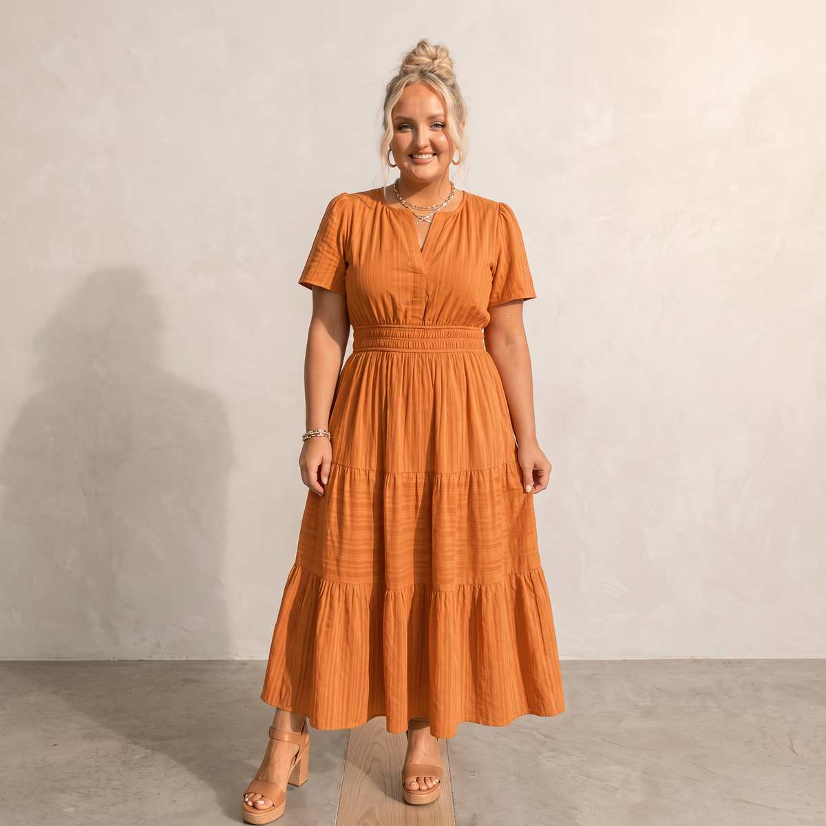 Celeste Relaxed Maxi Dress - Orange