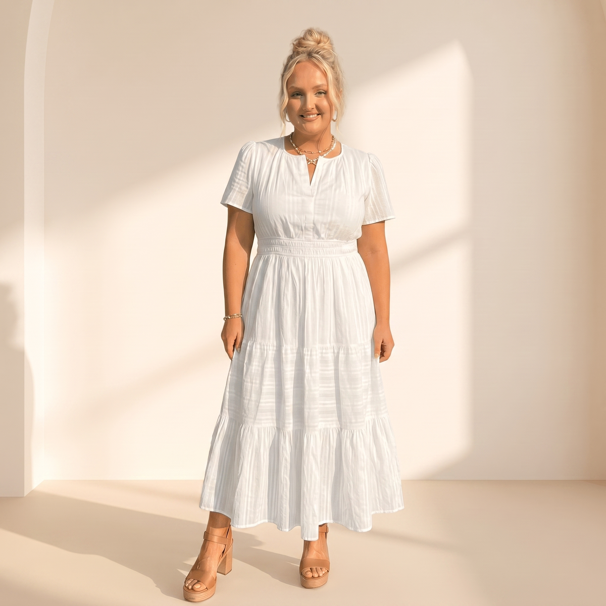 Celeste Relaxed Maxi Dress - White