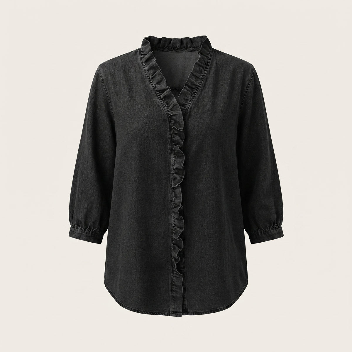 Celeste Ruffle Top - Black